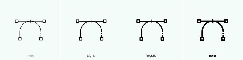 paths icon. Thin, Light, Regular And Bold style design isolated on white background vector