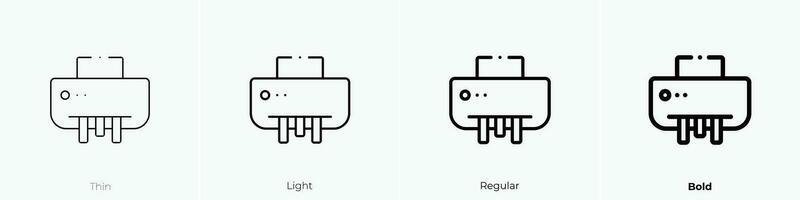 papel desfibradora icono. delgado, luz, regular y negrita estilo diseño aislado en blanco antecedentes vector