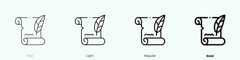 parchment icon. Thin, Light, Regular And Bold style design isolated on white background vector