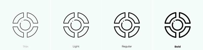 pie chart icon. Thin, Light, Regular And Bold style design isolated on white background vector