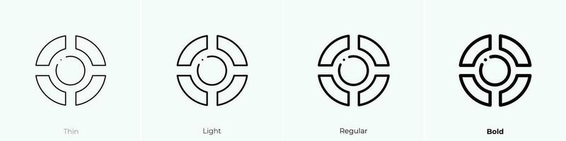 tarta gráfico icono. delgado, luz, regular y negrita estilo diseño aislado en blanco antecedentes vector