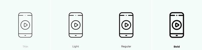 phone icon. Thin, Light, Regular And Bold style design isolated on white background vector