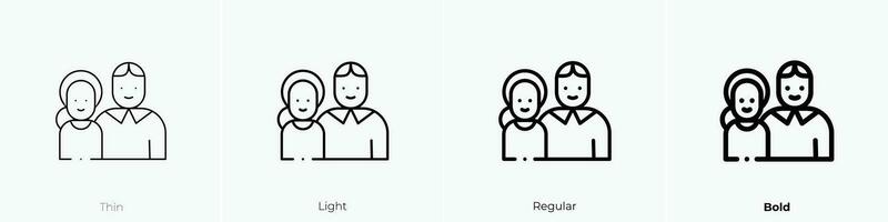 parents icon. Thin, Light, Regular And Bold style design isolated on white background vector