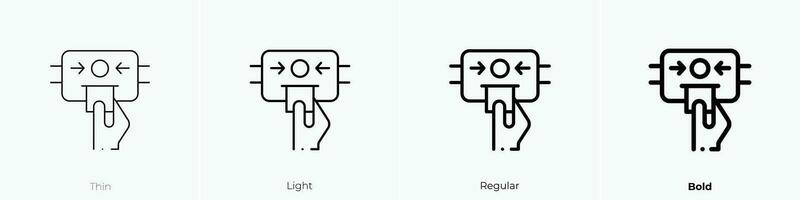 estacionamiento boleto icono. delgado, luz, regular y negrita estilo diseño aislado en blanco antecedentes vector