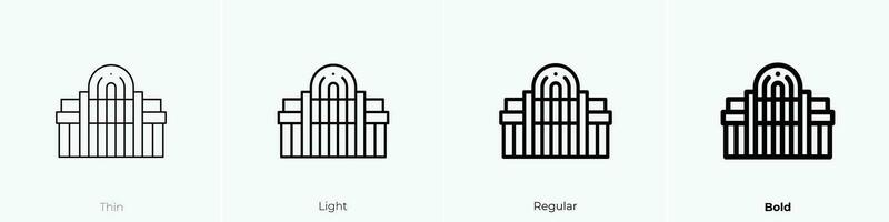 parlamento icono. delgado, luz, regular y negrita estilo diseño aislado en blanco antecedentes vector