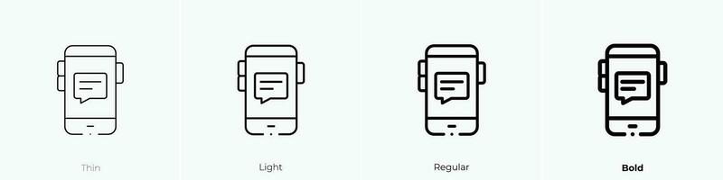 phone icon. Thin, Light, Regular And Bold style design isolated on white background vector