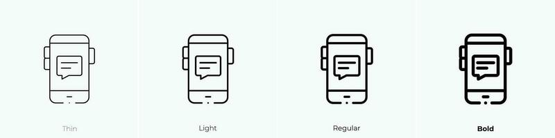 phone icon. Thin, Light, Regular And Bold style design isolated on white background vector