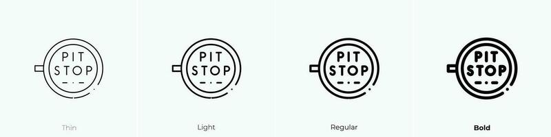 pit stop icon. Thin, Light, Regular And Bold style design isolated on white background vector