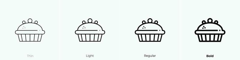 pie icon. Thin, Light, Regular And Bold style design isolated on white background vector