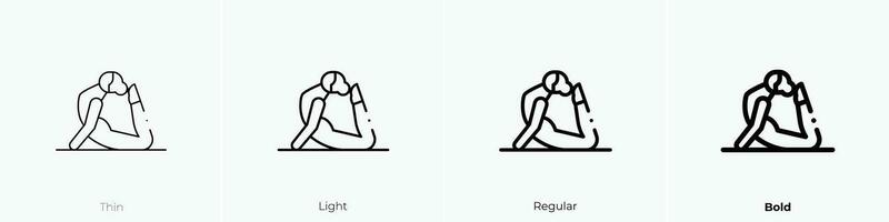 pilates icon. Thin, Light, Regular And Bold style design isolated on white background vector