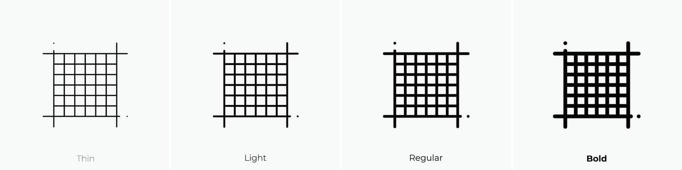 píxeles icono. delgado, luz, regular y negrita estilo diseño aislado en blanco antecedentes vector