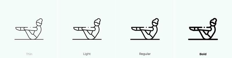 pilates icon. Thin, Light, Regular And Bold style design isolated on white background vector