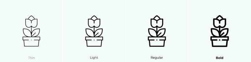 plant pot icon. Thin, Light, Regular And Bold style design isolated on white background vector