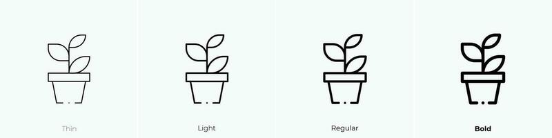 plant icon. Thin, Light, Regular And Bold style design isolated on white background vector