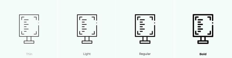 photograph icon. Thin, Light, Regular And Bold style design isolated on white background vector