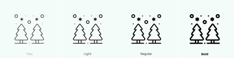 pines icon. Thin, Light, Regular And Bold style design isolated on white background vector