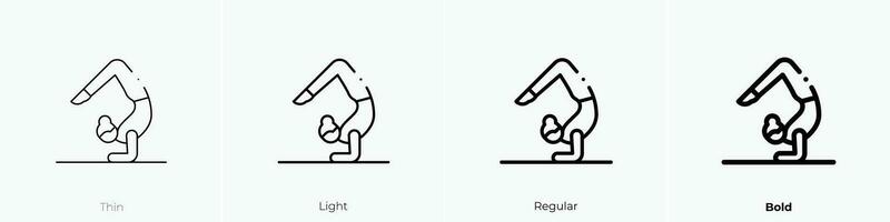 pilates icon. Thin, Light, Regular And Bold style design isolated on white background vector