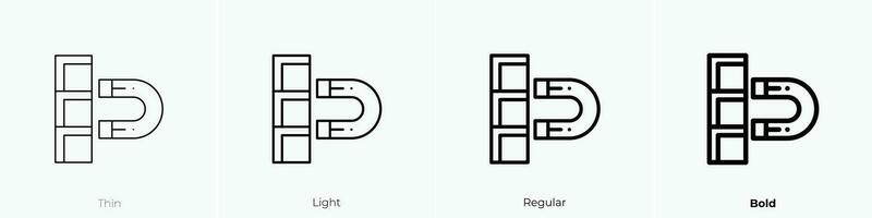 píxel icono. delgado, luz, regular y negrita estilo diseño aislado en blanco antecedentes vector