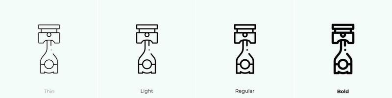 pistón icono. delgado, luz, regular y negrita estilo diseño aislado en blanco antecedentes vector