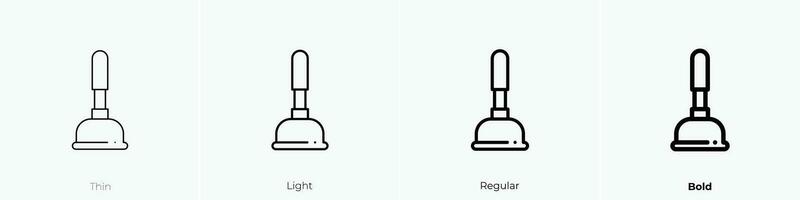 plunger icon. Thin, Light, Regular And Bold style design isolated on white background vector