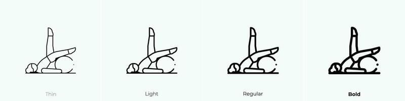 pilates icon. Thin, Light, Regular And Bold style design isolated on white background vector