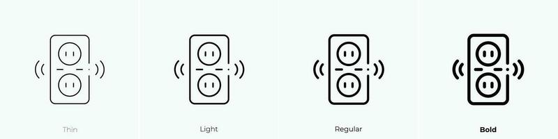 plug icon. Thin, Light, Regular And Bold style design isolated on white background vector