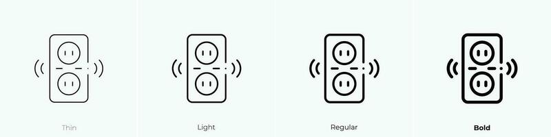 plug icon. Thin, Light, Regular And Bold style design isolated on white background vector