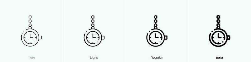 pocket watch icon. Thin, Light, Regular And Bold style design isolated on white background vector