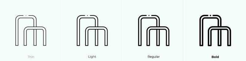 patio de recreo icono. delgado, luz, regular y negrita estilo diseño aislado en blanco antecedentes vector