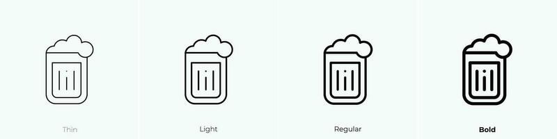 pint of beer icon. Thin, Light, Regular And Bold style design isolated on white background vector