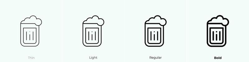 pint of beer icon. Thin, Light, Regular And Bold style design isolated on white background vector