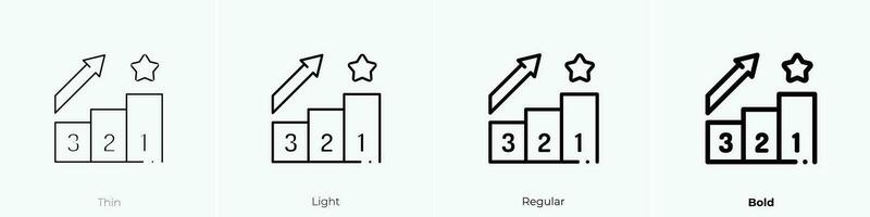 podium icon. Thin, Light, Regular And Bold style design isolated on white background vector