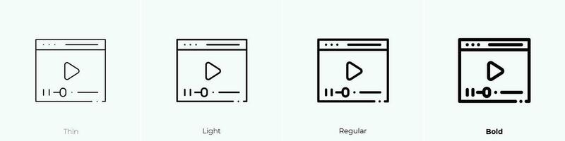 jugador icono. delgado, luz, regular y negrita estilo diseño aislado en blanco antecedentes vector