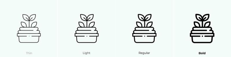 plant icon. Thin, Light, Regular And Bold style design isolated on white background vector