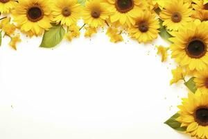 AI generated Sunflower Background with copy shape. AI Generated photo