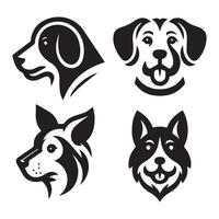 Dog head icon. Flat style. Cartoon dog face. Vector illustration. Silhouette simple. Animal Logotype concept. Logo design template.