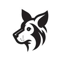 perro cabeza icono. plano estilo. dibujos animados perro rostro. vector ilustración. silueta simple. animal logotipo concepto. logo diseño modelo.