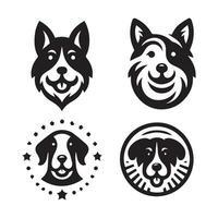 perro cabeza icono. plano estilo. dibujos animados perro rostro. vector ilustración. silueta simple. animal logotipo concepto. logo diseño modelo.