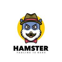 Cute hamster bandit mafia boss logo vector