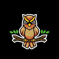 Cute owl mascot cartoon illustrated vector