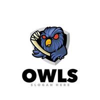 Owl hockey mascot logo sport vector