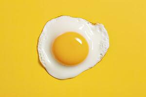 AI generated Fried egg on a yellow background. AI Generated photo