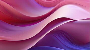 AI generated Abstract 3D image of digital waves in shades of pink and purple. AI Generated photo