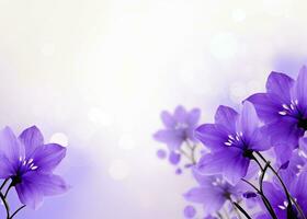 AI generated Abstract spring background with purple flowers. AI Generated photo