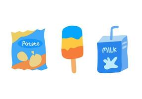 cartoon snack food. vector illustration