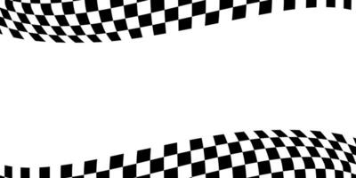 black white Checkered flag frame with copy space vector