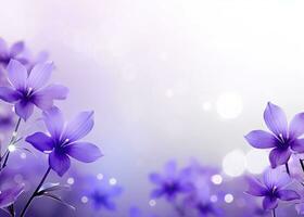 AI generated Abstract spring background with purple flowers. AI Generated photo