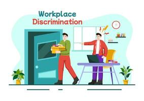 lugar de trabajo discriminación vector diseño ilustración de empleado con sexual acoso y discapacitado persona para igual empleo oportunidad