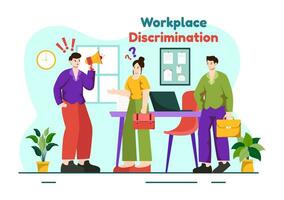 lugar de trabajo discriminación vector diseño ilustración de empleado con sexual acoso y discapacitado persona para igual empleo oportunidad