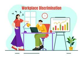 lugar de trabajo discriminación vector diseño ilustración de empleado con sexual acoso y discapacitado persona para igual empleo oportunidad